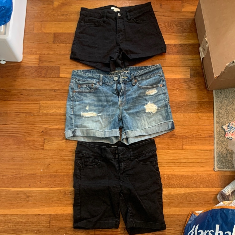 Black and Blue Denim Shorts Bundle